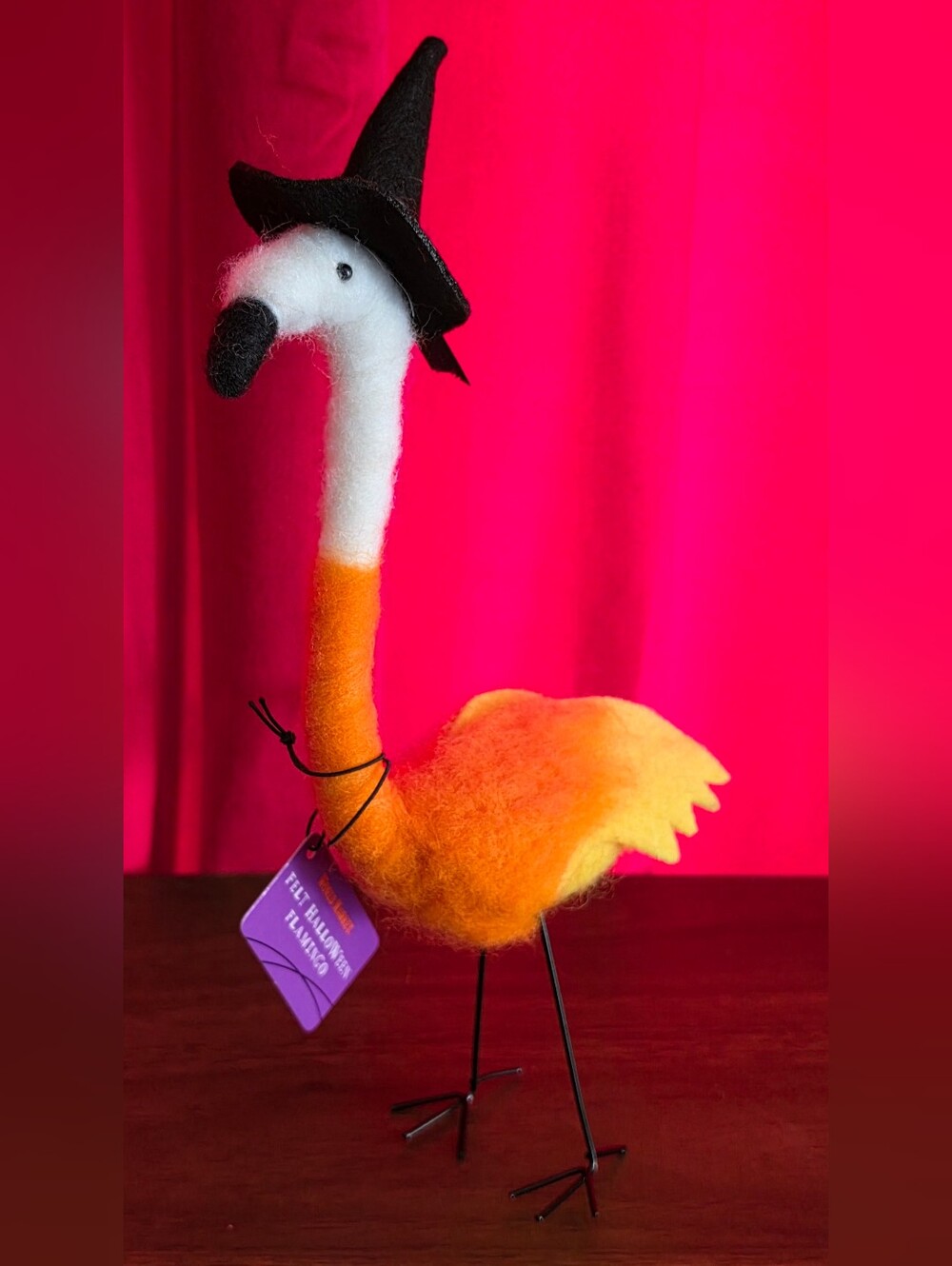 Candy Corn Felt Flamingo - World Market Halloween Flamingo NWT